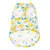 Vêtement pour animal en tissu blanc avec motifs citrons jaunes et feuilles vertes, ouvertures pour les pattes visibles. Aucun texte ou marque apparente.