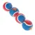 Quattro palline da tennis blu e rosse con logo Superman, confezionate in una rete bianca.