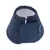 Collerette bleue en tissu à motif hexagonal, fermeture par scratch, étiquette visible avec texte « NOMAD TALES Attention »