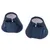 Paire de cloches bleu foncé avec fermeture à scratch, étiquette visible « NOMAD TALES » sur chaque cloche, surface texturée en tissu synthétique.