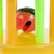 Toy with yellow base, green and orange rods, and a red-green ball inside.