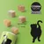 COSMA PURE LOVE SNACKIES, kubformade kattgodisbitar med storlek 7–11 mm, burk med siluett av katt synlig.