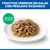 Trocitos Premium en salsa con pescado oceánico, servidos en un plato blanco. Texto en la imagen: Trocitos en salsa. Trocitos Premium en salsa con pescado oceánico, servidos en un plato blanco. Texto en la imagen: Trocitos en salsa.