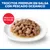 Trocitos Premium en salsa con pescado oceánico. Trocitos en salsa servidos en un plato blanco. Trocitos Premium en salsa con pescado oceánico. Trocitos en salsa servidos en un plato blanco.