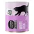 Boîte Cosma Pure Love Snackies White Fish, XXL Pieces, 100 % pure fish, gently freeze-dried. Illustration de chat noir sur fond violet.