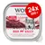 Упаковка корма Wolf of Wilderness High Valley, 24×300 г, 100% grain-free. Надписи: Beef with wild berries, roots and wild herbs; Rind mit Waldbeeren, Wurzeln und Wildkräutern.