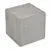 Grey cube made of felt material, suitable as storage box or seat.