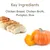 Key Ingredients: Chicken Breast, Chicken Broth, Pumpkin, Rice. Billede viser skiver af kyllingebryst og et græskar. Tekst på engelsk.