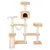 Cat tree with multiple levels, cave, hammock and resting areas in beige. Suitable for cats for climbing, playing and resting.