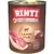 RINTI Singlefleisch Lamm Pur, 1 Protein Single, getreidefrei – puszka z widocznym mięsem jagnięcym na etykiecie