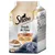 Sheba Fresh & Fine en gelée, variation à la volaille, au poulet, à la dinde, 6 x 50 g. Image d’un chat gris et d’une assiette de nourriture. Texte en allemand et français visible.