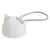 White dome-shaped object with two pointed ear-like features and an attached looped cord, shown on a plain background.