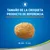 Tamaño de la croqueta producto de referencia: diámetro entre 6 mm y 1 cm. Imagen de una croqueta individual sobre fondo azul.