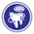 Tooth icon with sparkle, circular arrow and text approx 40%