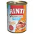 Rinti Kennerfleisch Junior met Huhn, graanvrij. Tekst: 'Reich an Omega3', 'Rinti seit 1988 Original'. Afbeelding van vlees en orgaanvlees op het etiket.