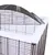 Metal cage with arched roof and white frame, suitable for small animals. Close-up of sturdy grid structure.