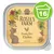 Rosie's Farm Chunky Stew Chicken ADULT, recette sans céréales, illustration de chat et poule, lot de 16 indiqué dans un panier vert.