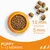 Dry food pieces in a bowl, with text showing kibble size: 10 mm diameter and 5 mm thickness. Suitable for puppies aged 1 to 12 months.