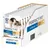 Caja con 12 sobres de Perfect Fit indoor 1+ para gatos, visible texto: 'mit Huhn und Erbsen', 'Anti-Hairball', 'in Sauce', imagen de gato y símbolo de pollo.
