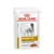 Royal Canin Veterinary URINARY S/O Moderate Calorie, thin slices in gravy, embalaža s sliko psa. Vidno besedilo: VETERINARY, URINARY S/O, MODERATE CALORIE, THIN SLICES IN GRAVY.