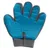 Blauer Pflegehandschuh mit fünf Fingern und verstellbarem Klettverschluss, geeignet für Fellpflege.