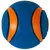 Blue ball with orange stripes and textured surface, suitable for play or training purposes.