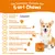 Besedilo v nemščini: Die Leckeren Vorteile der 5-in-1 Chews. Calsporin. 7 koristi, vključno z imunostjo, zdravjem prebave, mišic, možganov, kože in zmanjšanjem stresa. Extra: visok delež purana.