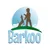 Barkoo. Logo med silhuet af en hund og en person på en grøn bakke foran blå himmel.