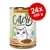 Catessy Chunks with Duck & Liver, 24x400g, Deliciously juicy, no added sugar, 400g Dose mit Katzenmotiv und Futterabbildung