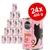 24x400 g Cosma Pure Love Asia Chicken with Liver in Jelly, Multi Protein Pure Meat. Dåser med lyserødt design og sort kattegrafik.