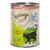 Boîte de nourriture pour chat adulte Feringa, Classic Meat, Game with lingonberries & dandelion, 400 g. Illustration de chat noir et deux cerfs visibles sur l’emballage.