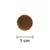 Round brown food tablet with a diameter of 1 cm, scale visible.