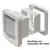 Puerta para mascotas SureFlap blanca con extensión de túnel visible. Texto: SureFlap con extensión del túnel.