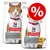 Dos sacos de pienso Hill's Science Plan Sterilised Cat Young Adult 6 months–6 years, oferta destacada con símbolo de porcentaje. Texto visible en inglés sobre control de peso. Dos sacos de pienso Hill's Science Plan Sterilised Cat Young Adult 6 months–6 years, oferta destacada con símbolo de porcentaje. Texto visible en inglés sobre control de peso.