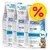 Tre confezioni Forza10 Nutraceutic Mini Diet al Pesce 1,5 kg per cani 1–10 kg, intolleranze alimentari, scritta 'Efficacia comprovata', simbolo percentuale rosso su sfondo giallo.