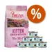 Pienso Purizon Kitten 400 g + comida húmeda Cosma Nature Kitten 6 x 70 g - Pack de prueba mixto - Pienso Kitten 400 g + Cosma Nature 6 x 70 g pack mixto 3 variedades