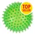 Palla verde con punte in plastica, etichetta gialla con testo rosso 'TOP SELLER' in alto a destra Palla verde con punte in plastica, etichetta gialla con testo rosso 'TOP SELLER' in alto a destra