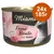 Консерва за котки Miamor Feine Beute mit Rind, 24×185 г. Видими надписи: +Taurin, Getreidefrei. Етикет на немски език, изображение на котка и парче месо.