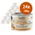 24 lattine da 180 g di Sanabelle Gans & Huhn + Karotte, alimento completo per gatti adulti con oca, pollo e carota. Testo visibile: Olivenöl, 100 % esclusivo, with goose & chicken + carrot.