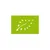 Label bio européen avec feuille formée d’étoiles blanches sur fond vert. Texte de certification non visible.