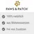 PAWS & PATCH, texte en allemand : 100% natürlich, aus Blütenessenzen, frei von Zusätzen