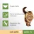 Cuore forte, sana riproduzione cellulare, supporto alla mobilità, con pollo, senior 7+, immagini di un gatto e icone illustrative verdi.