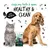 Plaque remover product with cat and dog, text reads 'Keeps my teeth & gums healthy & clean' and '100% natural'.