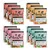 Multipack of Pooch & Mutt complete wet food in four varieties: Chicken & Beef, Chicken Pumpkin & Pea, Turkey & Chicken, and Turkey & Duck. Packaging shows key ingredients.