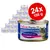 Set 24 conserve Feline Porta 21 pentru pisici, 156 g fiecare, text vizibil: Hühnerfleisch pur, natural. Imaginea arată ambalajul cu o pisică și informații despre produs.