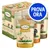 Confezione e buste Lukullus, visibili vari gusti tra cui Geflügel & Lamm, Wild, Gans. Etichetta blu con testo: PROVA ORA. Confezione e buste Lukullus, visibili vari gusti tra cui Geflügel & Lamm, Wild, Gans. Etichetta blu con testo: PROVA ORA.