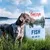 Purizon Fish суха храна за кучета. 80% риба, 20% зеленчуци, 0% зърнени. Опаковка с морски и горски мотив.