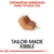 Croquetas diseñadas para tu Shih Tzu. Imagen de una croqueta individual. Texto en inglés: tailor-made kibble.