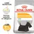 ROYAL CANIN DERMACOMFORT MINI, fórmula reducida en alérgenos. Resultados probados: 91 % de propietarios satisfechos después de 2 meses. Imagen de perro negro en el envase.