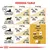 Feeding table showing daily kibble amounts for cats by weight and activity level, with separate values for sedentary and active cats, plus mixed feeding guidance with pouch and water.